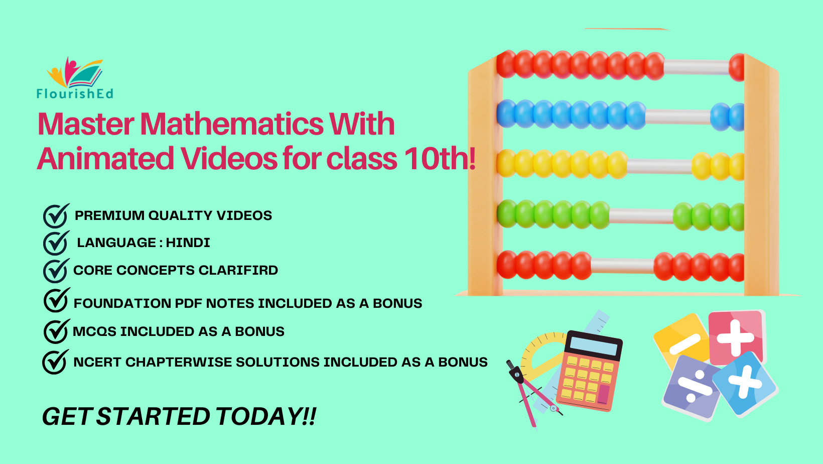 Hindi Medium : 10th Standard Mathematics Animated Videos and Notes